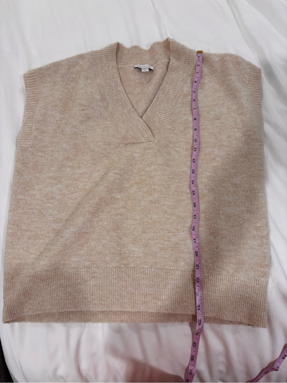 Topshop Beige V-Neck Sweater Vest